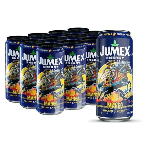 Jumex Mango Nectar Energy Drink, 150 Mg of Caffeine, Real Fruit Juice, 15 Fl Oz (Pack of 12)