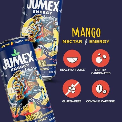 Jumex Mango Nectar Energy Drink, 150 Mg of Caffeine, Real Fruit Juice, 15 Fl Oz (Pack of 12) thumbnail
