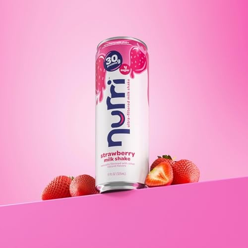 Nurri - 30g Protein Ultra Filtered Milk Shake – Strawberry - Lactose Free, Low Sugar, 150 Calories, 10 Vitamins and Minerals - 11 Fl Oz, 10 Cans thumbnail