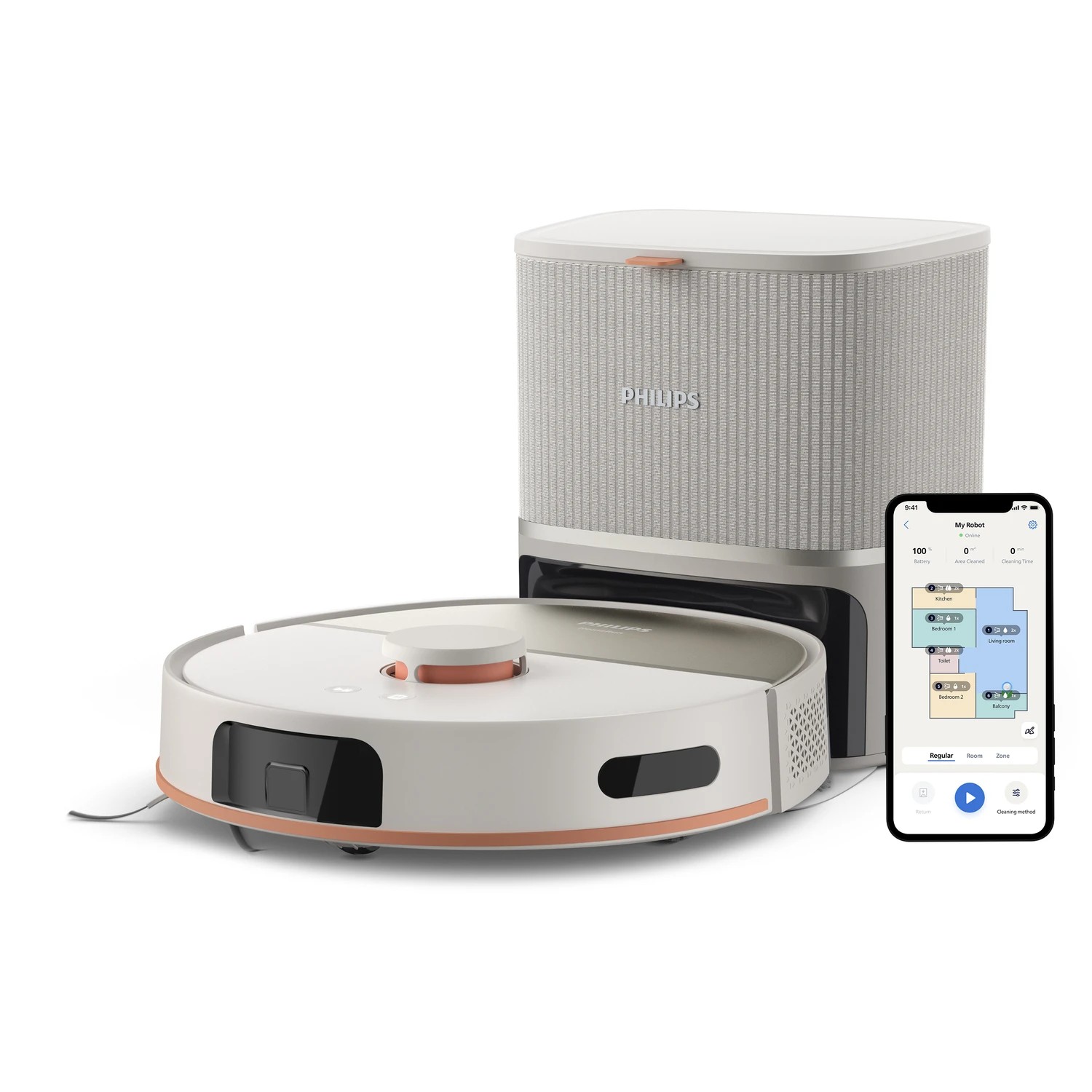 Aspirapolvere Robot Xu5100/10000Pa Aspira E Lava Con Svuotamento Autom