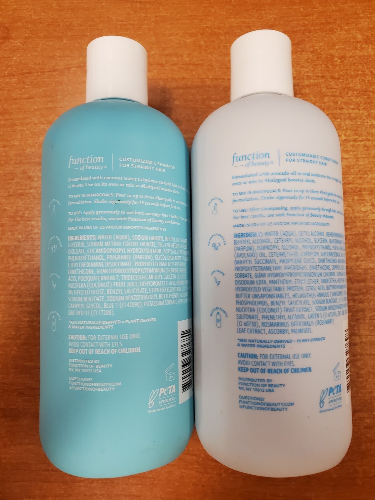2Pk: Function of Beauty Straight Hair COCONUT Shampoo/Conditioner (7681/7698) 5E thumbnail