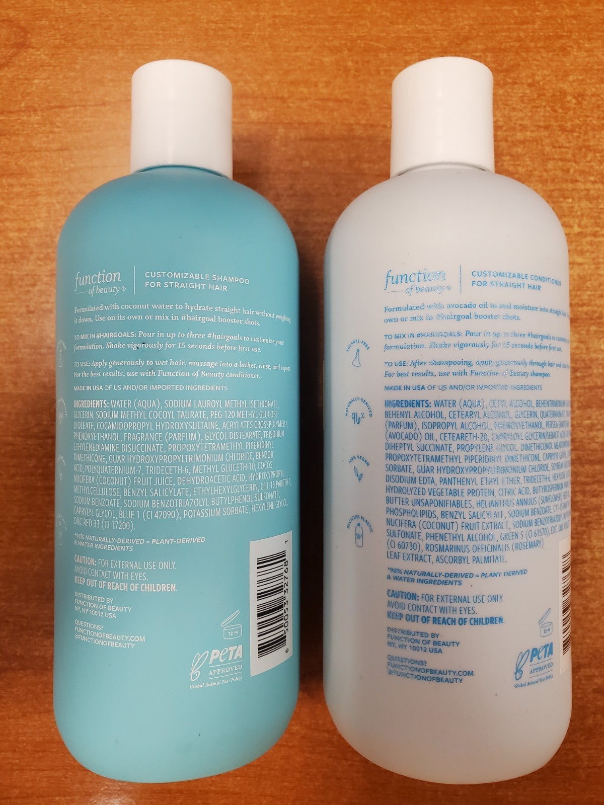 2Pk: Function of Beauty Straight Hair COCONUT Shampoo/Conditioner (7681/7698) 5E thumbnail