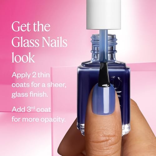 Essie Nail Art Studio Glass Nails Collection Nail Polish - Blue Light - 0.46 Fl Oz: Vegan, High Shine, Semi-Sheer thumbnail