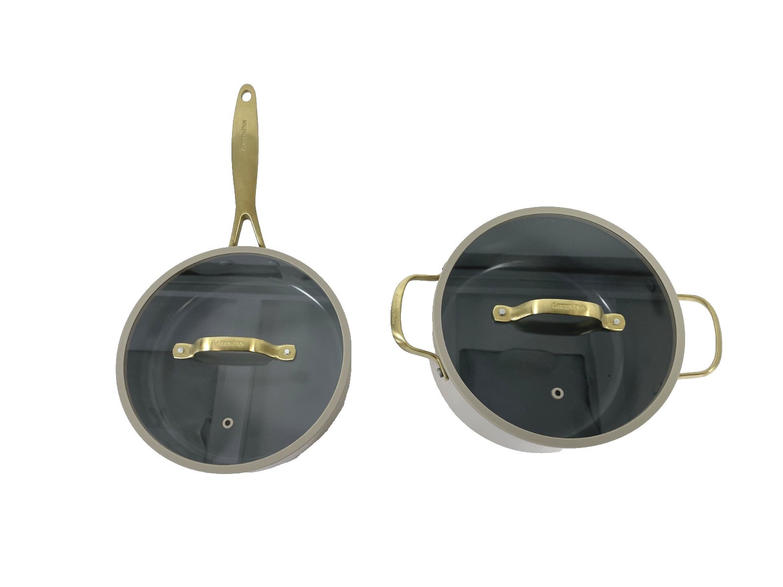 GreenPan Jewel Pro 11-Piece Cookware Set Hard Anodized Nonstick Taupe - CLEAN