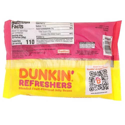Dunkin' Refreshers Jelly Beans, Assorted Fruit Flavored Candies, Easter Egg Fillers or Basket Stuffer Treats, 12 Ounces thumbnail