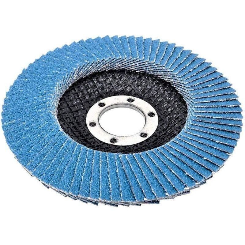 Ensemble De 10 Compartiments Disques Abrasifs En Inox De 125 Mm, Grain 100, Couleur Bleu - La Solution Parfaite En Disques À Lamelles Pour Un Polissa thumbnail