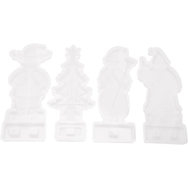 Moule En Résine De Silicone De Nol, 4 PièCES, Résistant À La Déchirure, Lavable Et Réutilisable, Moule Pour Arbre De Nol À Faire Soi-même