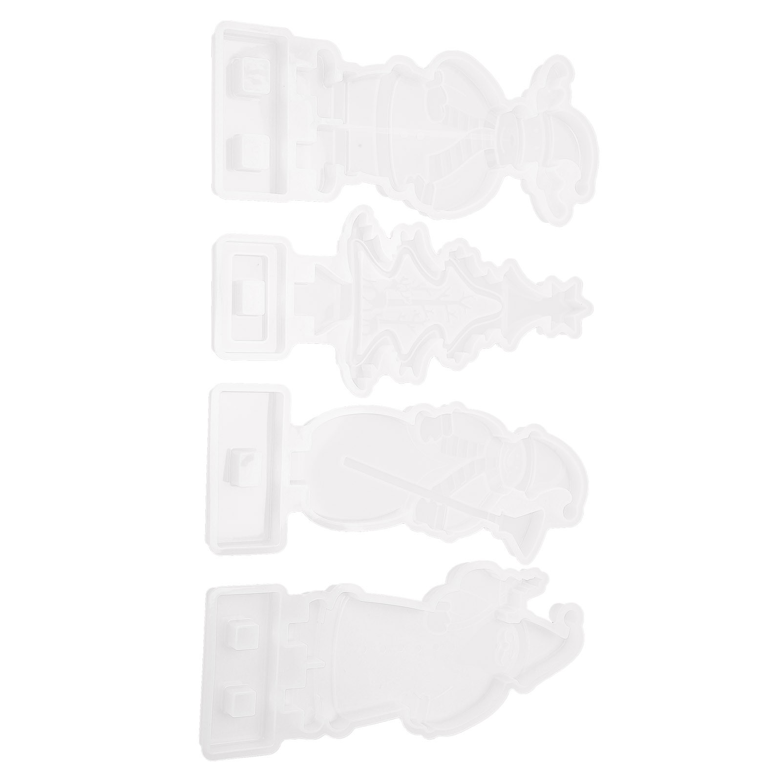 Moule En Résine De Silicone De Nol, 4 PièCES, Résistant À La Déchirure, Lavable Et Réutilisable, Moule Pour Arbre De Nol À Faire Soi-même thumbnail