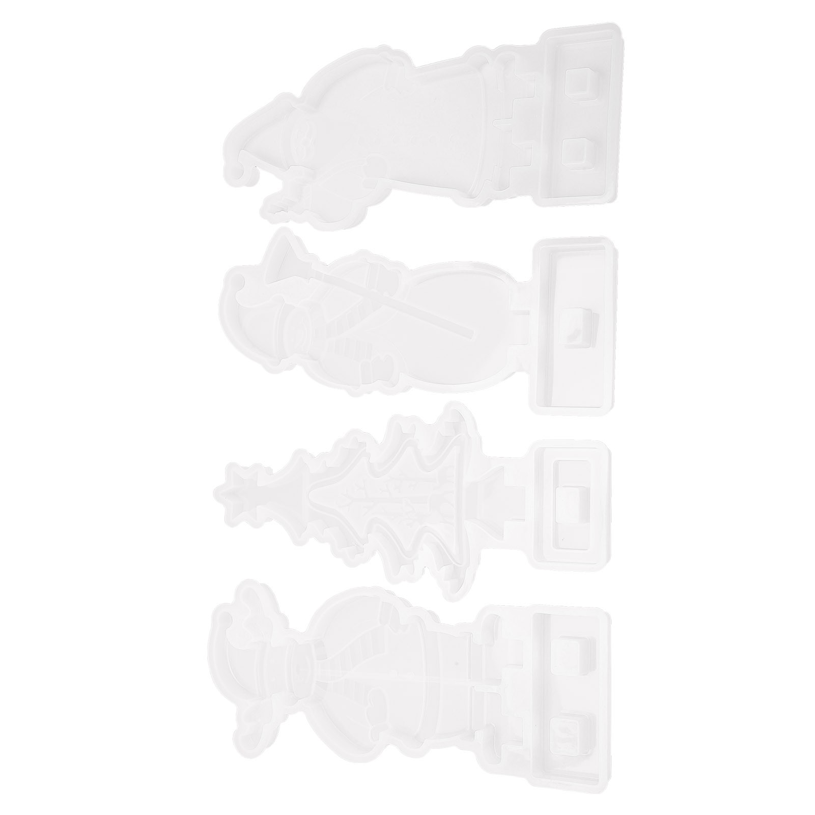Moule En Résine De Silicone De Nol, 4 PièCES, Résistant À La Déchirure, Lavable Et Réutilisable, Moule Pour Arbre De Nol À Faire Soi-même thumbnail