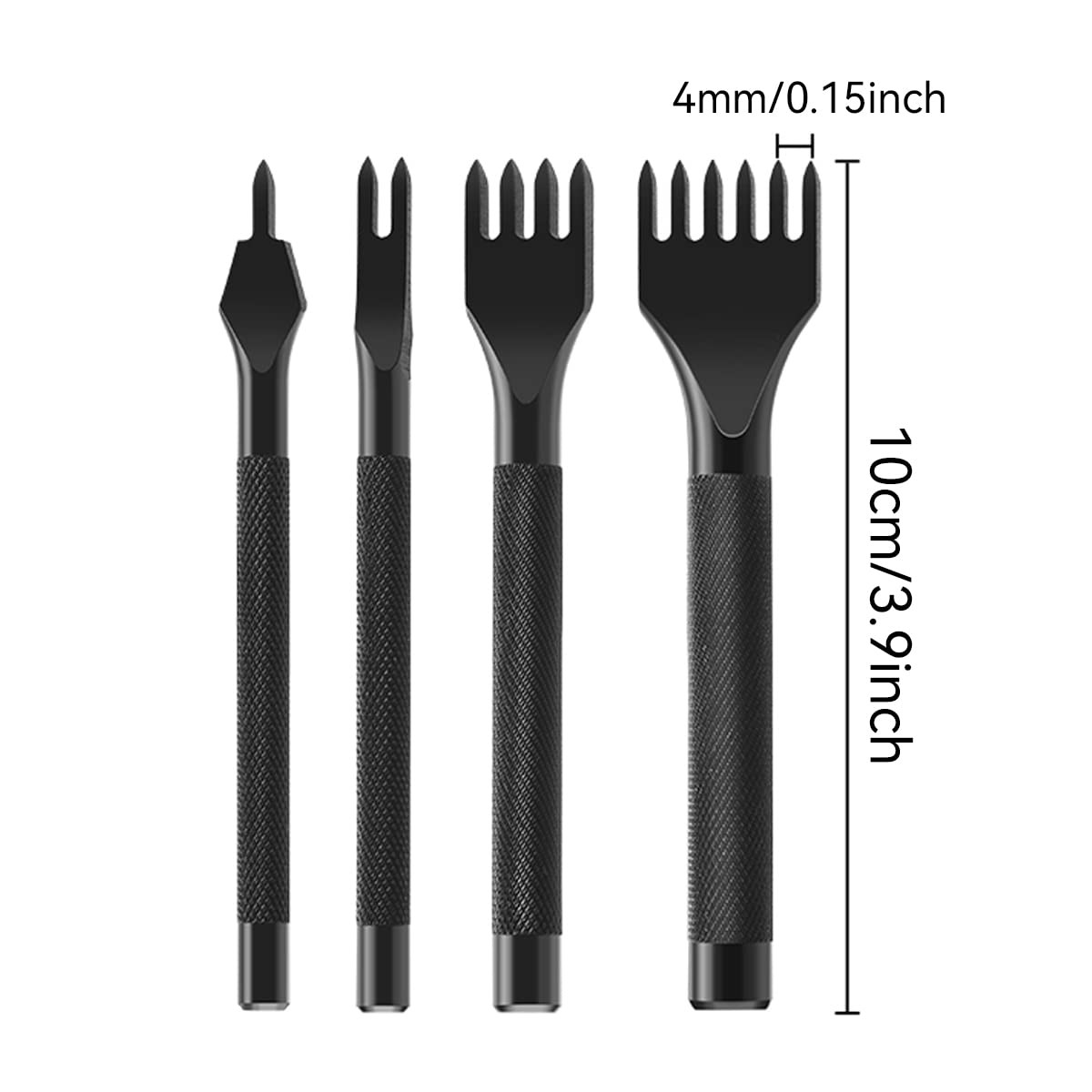 Outil De Maroquinerie À 1/2/4/6 Dents, Kit De Laçage Et De Couture À Faire Soi-même (4 Mm) thumbnail