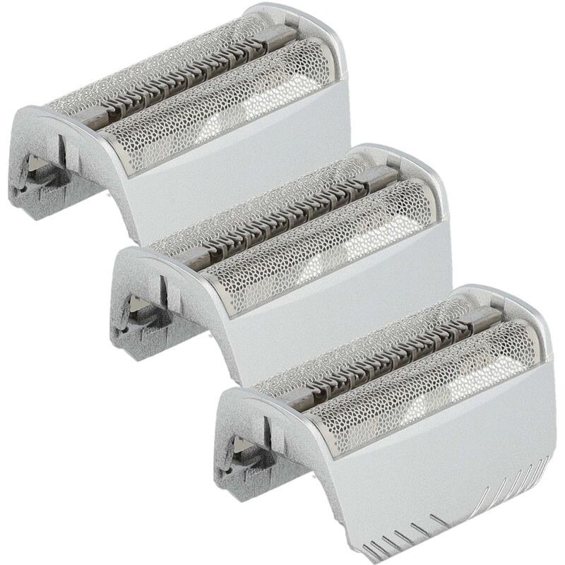 Vhbw 3x Grille Double Compatible Avec Braun 4875, 4876, 4840, 4845, 5493, 5491, 5492, 4835, 4775 Rasoir Électrique + Cadre, Argenté