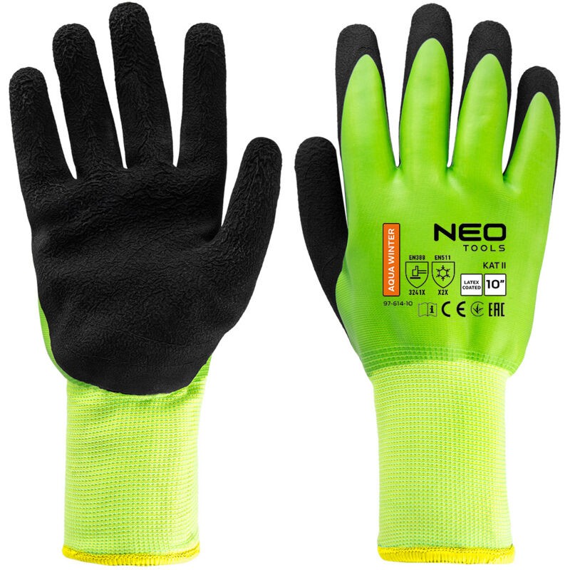 Gants De Travail Isolants, Polyester Enduit De Latex (2 Couches), 3241x, Taille 10