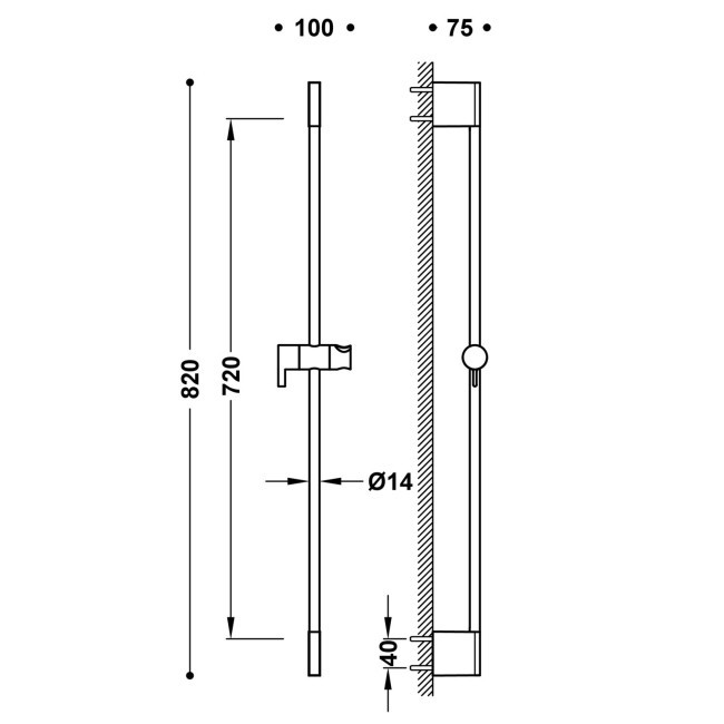 Barre Coulissante Pour Douche or Rose Mat 24k - Tres 03463701opm thumbnail