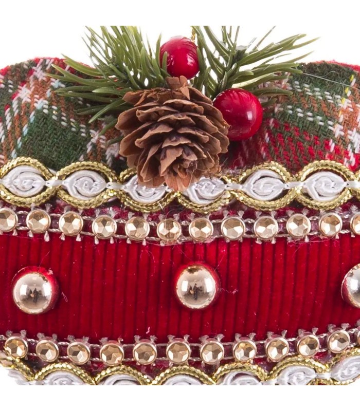 Décoration Sapin De Noël Classique Coeur Tissu 11x4x12cm thumbnail