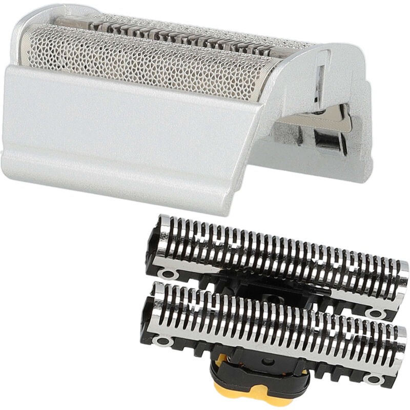 Vhbw Lot Avec 1x Bloc De Lames, 1x Grille De Rasoir Double Avec Cadre Compatible Avec Braun Flex Xp/xp Ii 5795, 5796 Rasoir, Noir / Argenté