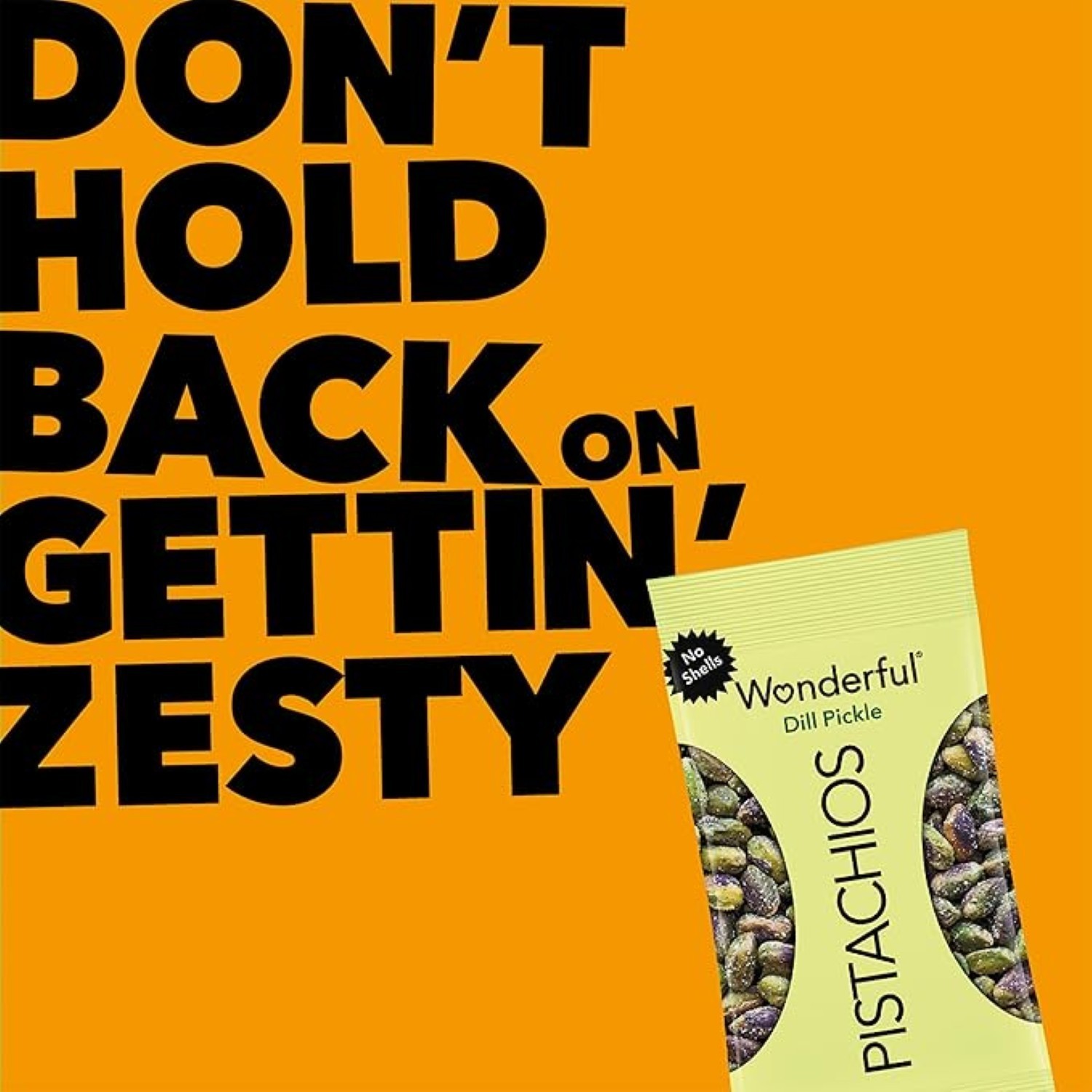 Wonderful Pistachios No Shells, Dill Pickle Flavored Nuts, 2.25 Ounce Bag (Pack