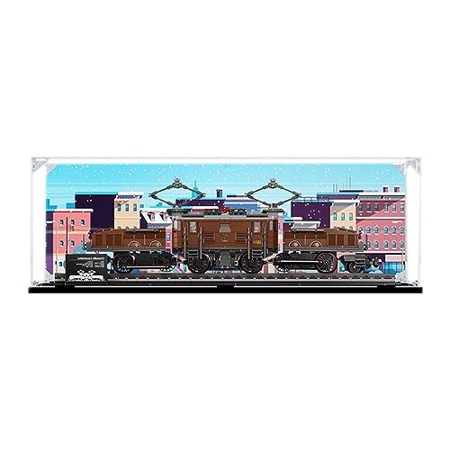 Acrylic Display Case for Lego Crocodile Locomotive 10277 - Showcase, Protect & Decorate Model with Dustproof Storage,Collectibles, Gifts (Background a