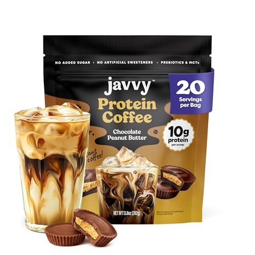 Chocolate Peanut Butter Protein Iced Coffee - Premium Whey Protein & Instant Iced Coffees - 100% Natural Cold Brew - Zero Artificial Flavors & Sweeten