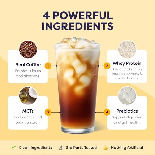 Chocolate Peanut Butter Protein Iced Coffee - Premium Whey Protein & Instant Iced Coffees - 100% Natural Cold Brew - Zero Artificial Flavors & Sweeten thumbnail