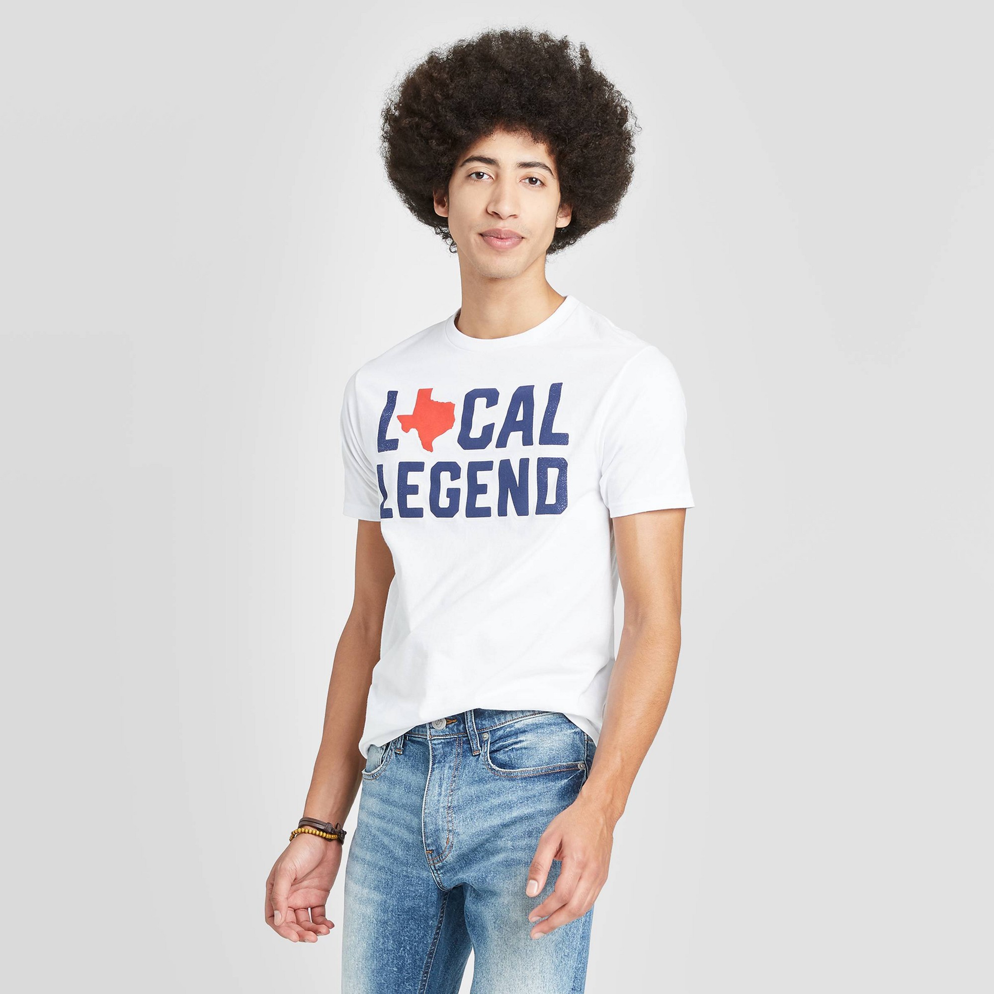 Men's Short Sleeve Crewneck Local Legend Texas Graphic T-Shirt - Awake White L thumbnail