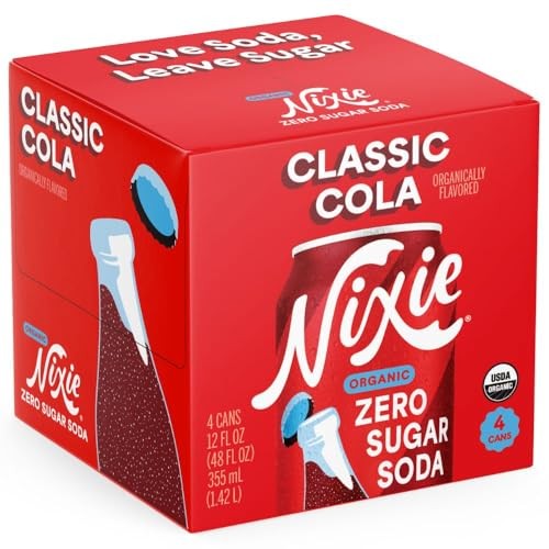 Nixie, Soda Zero Sugar Classic Cola 12 Ounce Organic, 12 Fl Oz, 4 Pack