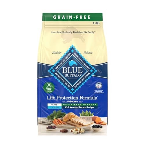 Blue Buffalo Life Protection Formula Grain Free Adult Dry Dog Food  Chicken  4lb Bag