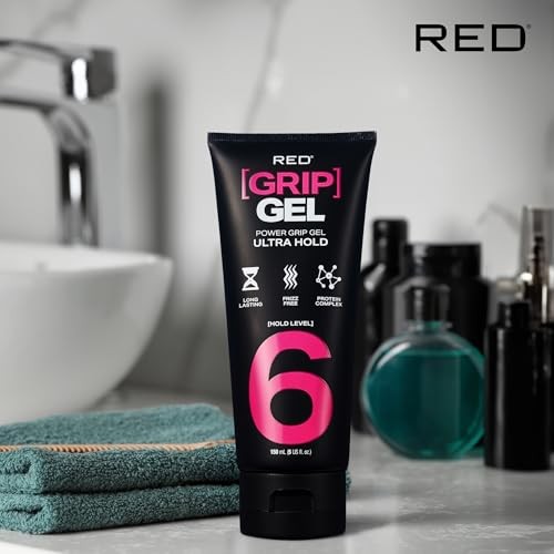 Red by Kiss Power Grip Gel – Long-Lasting Hold, Frizz-Free, High Shine, Protein Complex, Edge Control & Curl Definition (Ultra Hold, 5 Oz) thumbnail