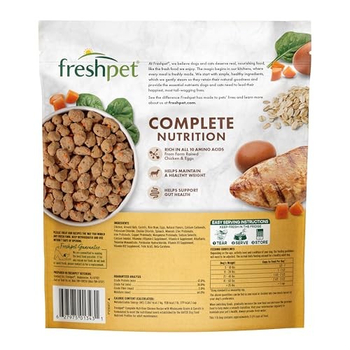 Freshpet Fresh Dog Food, Freshly Roasted Meals, Complete Nutrition Chicken Recipe, 1 Lb thumbnail