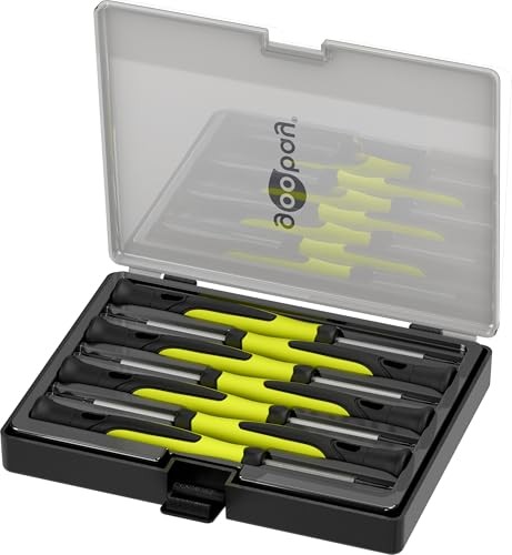 Goobay Precision Screwdriver Set 7 Pieces - Magnetic & Ergonomic; Precision Mechanic Tool for Electronics, Watchmakers & Model Making - Chrome Vanadiu