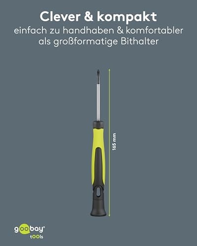 Goobay Precision Screwdriver Set 7 Pieces - Magnetic & Ergonomic; Precision Mechanic Tool for Electronics, Watchmakers & Model Making - Chrome Vanadiu thumbnail