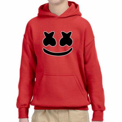 Trendy USA 1136 - Youth Hoodie Marshmello DJ Smiley Face Unisex Pullover Sweatshirt Small Red