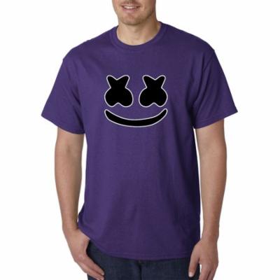 Trendy USA 1136 - Unisex T-Shirt Marshmello DJ Smiley Face 2XL Purple