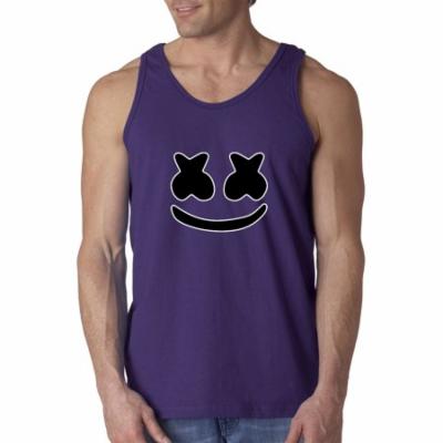 Trendy USA 1136 - Men's Tank-Top Marshmello DJ Smiley Face 2XL Purple