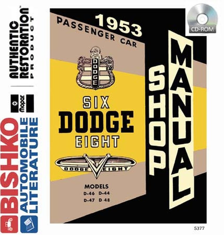 Bishko OEM Digital Repair Maintenance Shop Manual CD for Dodge All Models 1953