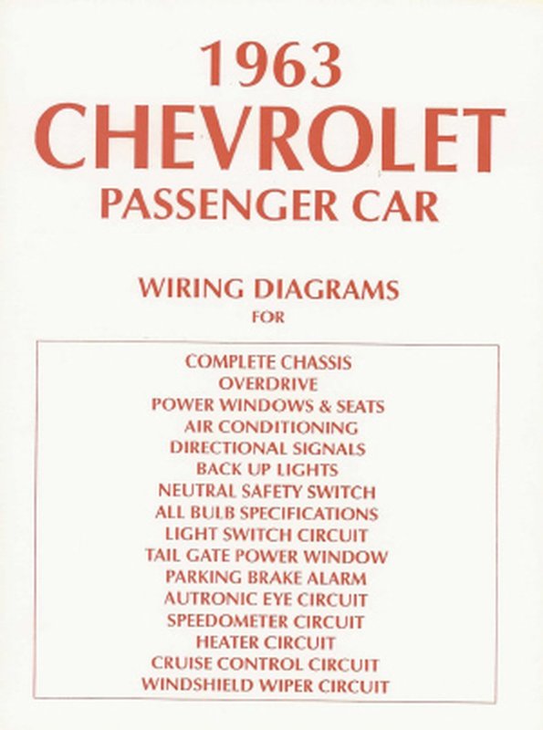 Bishko OEM Repair Maintenance Wiring Schematics Bound for Chevrolet Belaire, Biscayne, Impala 1963