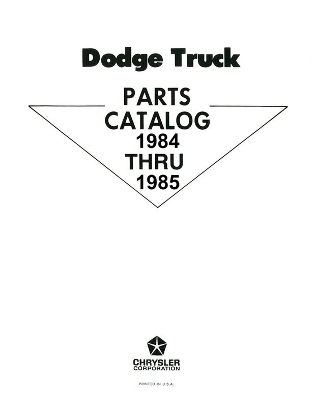 Bishko OEM Repair Maintenance Parts Book Loose Leaf for Dodge Truck All Models 1984 - 1985