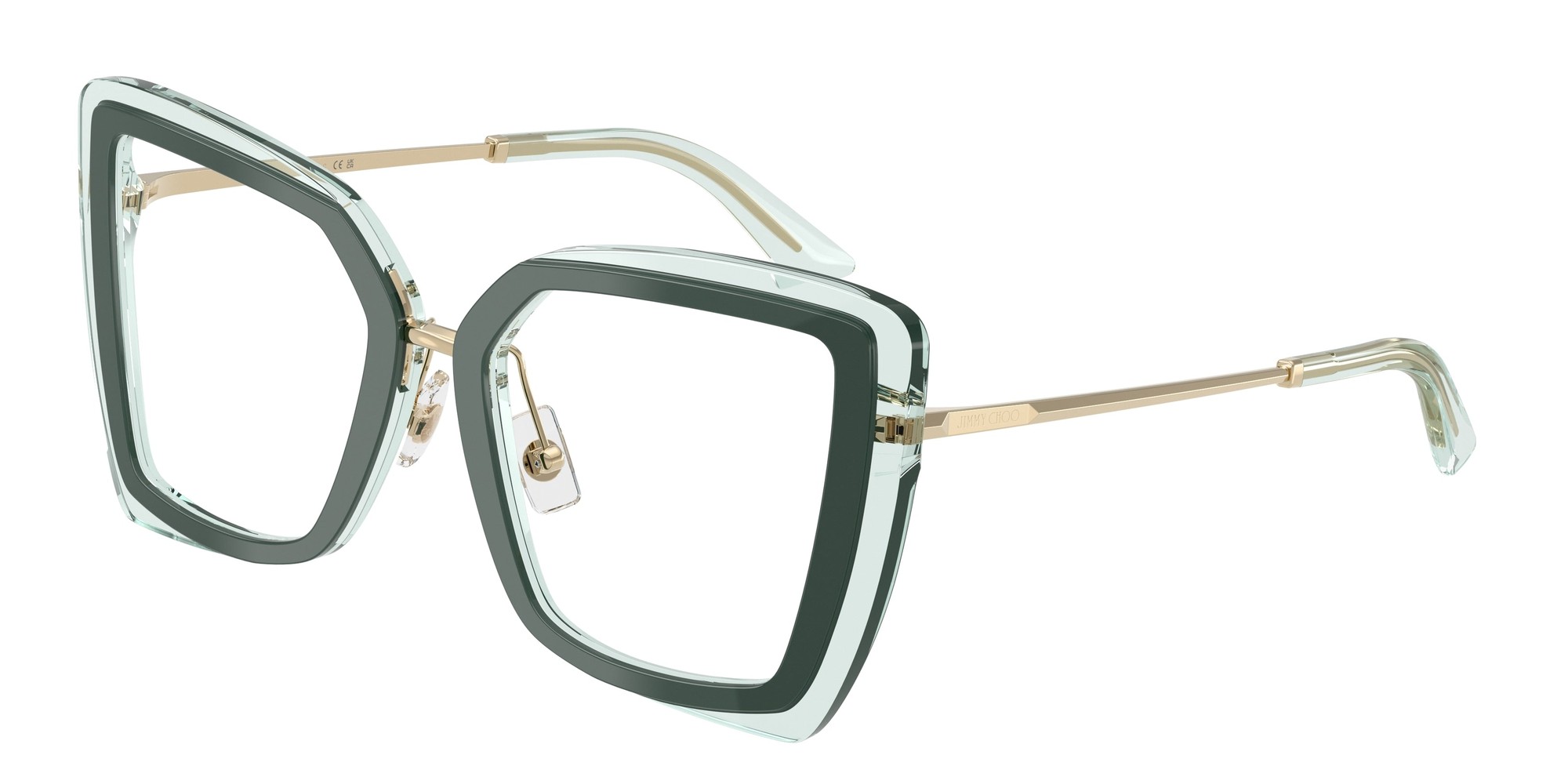 Jimmy Choo Nainen Jimmy Choo JC3059 5104 Optiset Kehykset Asetaatti Vihreä Läpinäkyvä Perhonen Normaali