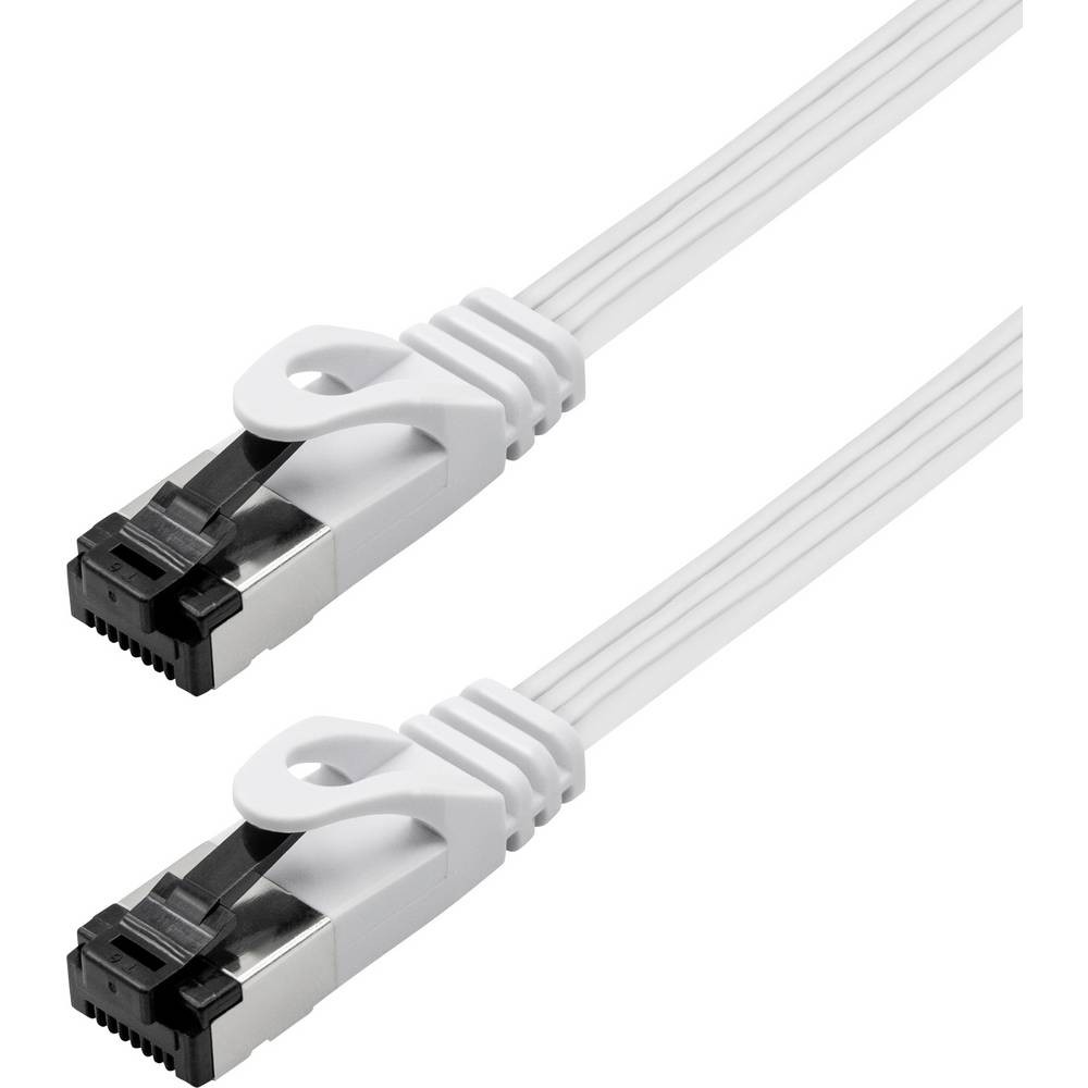 Maxtrack TI55-5L RJ45 Netzwerkkabel, Patchkabel CAT 8.1 U/FTP 5 M Weiß Flach 1 St