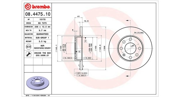 MAGNETI MARELLI Bremsscheibe 360406037200 Vorne Rechts Links Voll Ø236mm 236mm Für GENERAL MOTORS BEDFORD PONTIAC VAUXHALL OPEL 90008005 569030 9318