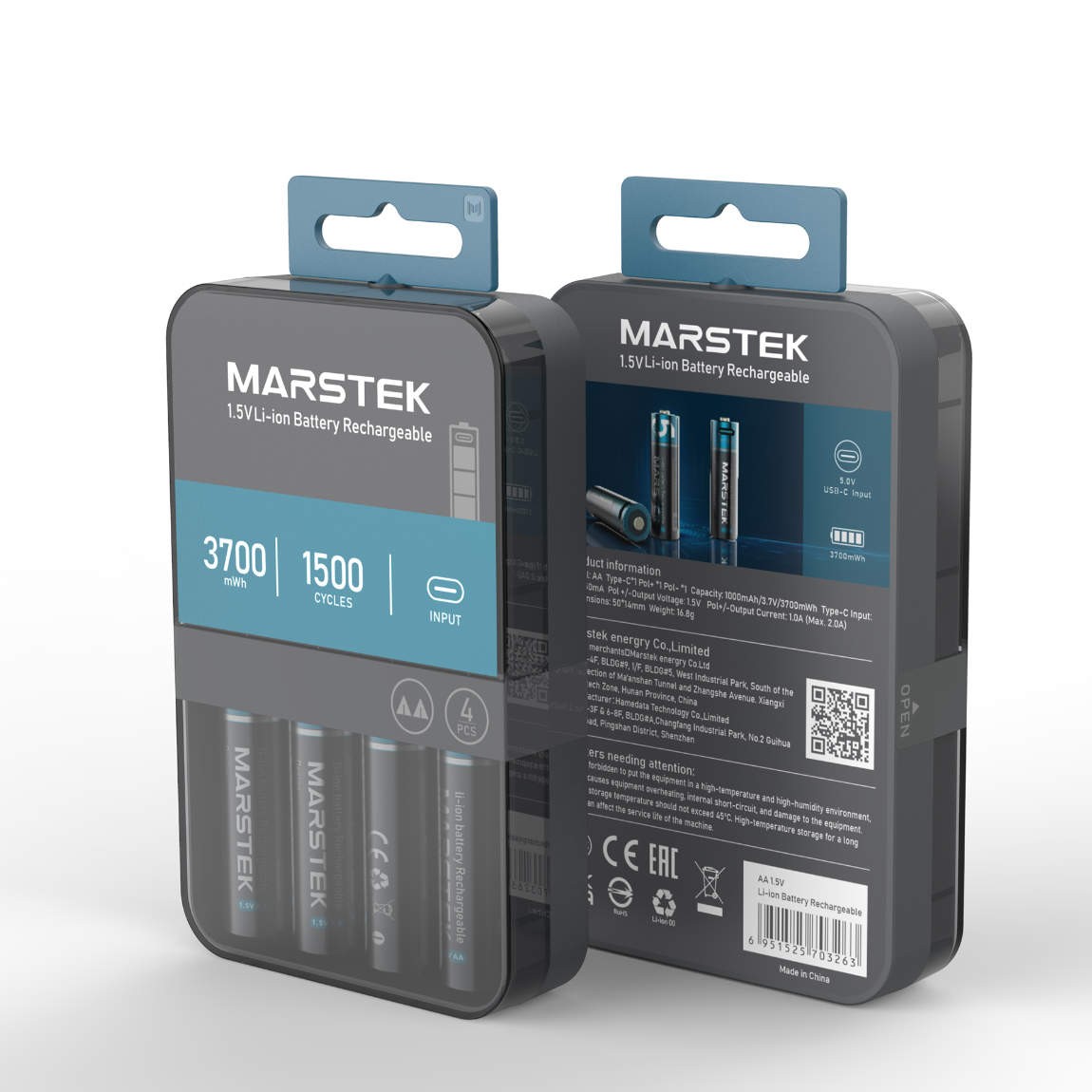 Marstek AA Battery - Wiederaufladbare Li-Ion Batterie - 4er-Set - Schwarz thumbnail