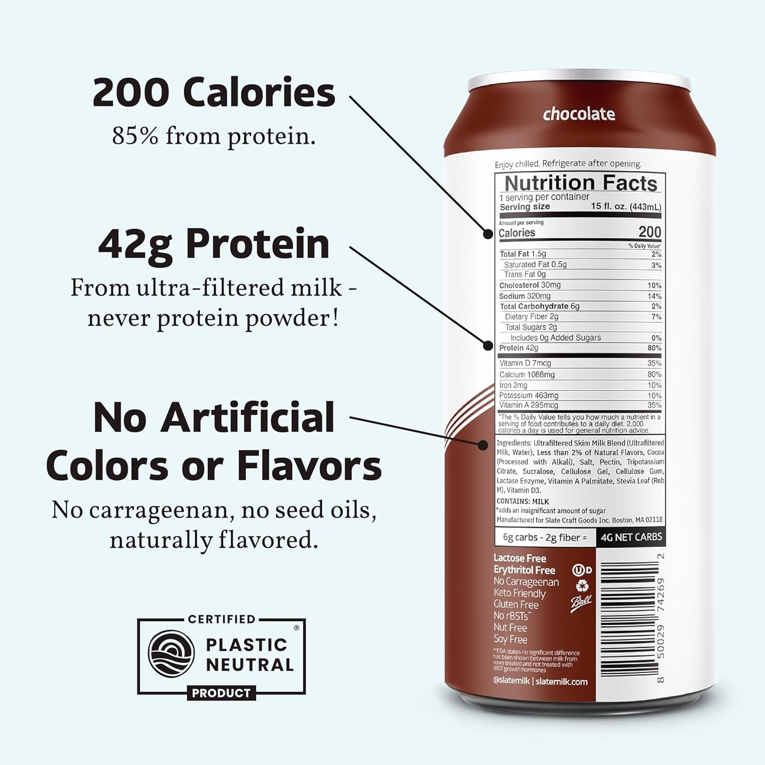 Slate Milk Chocolate Ultra 42g Protein Shake - 15 Fl Oz Can thumbnail