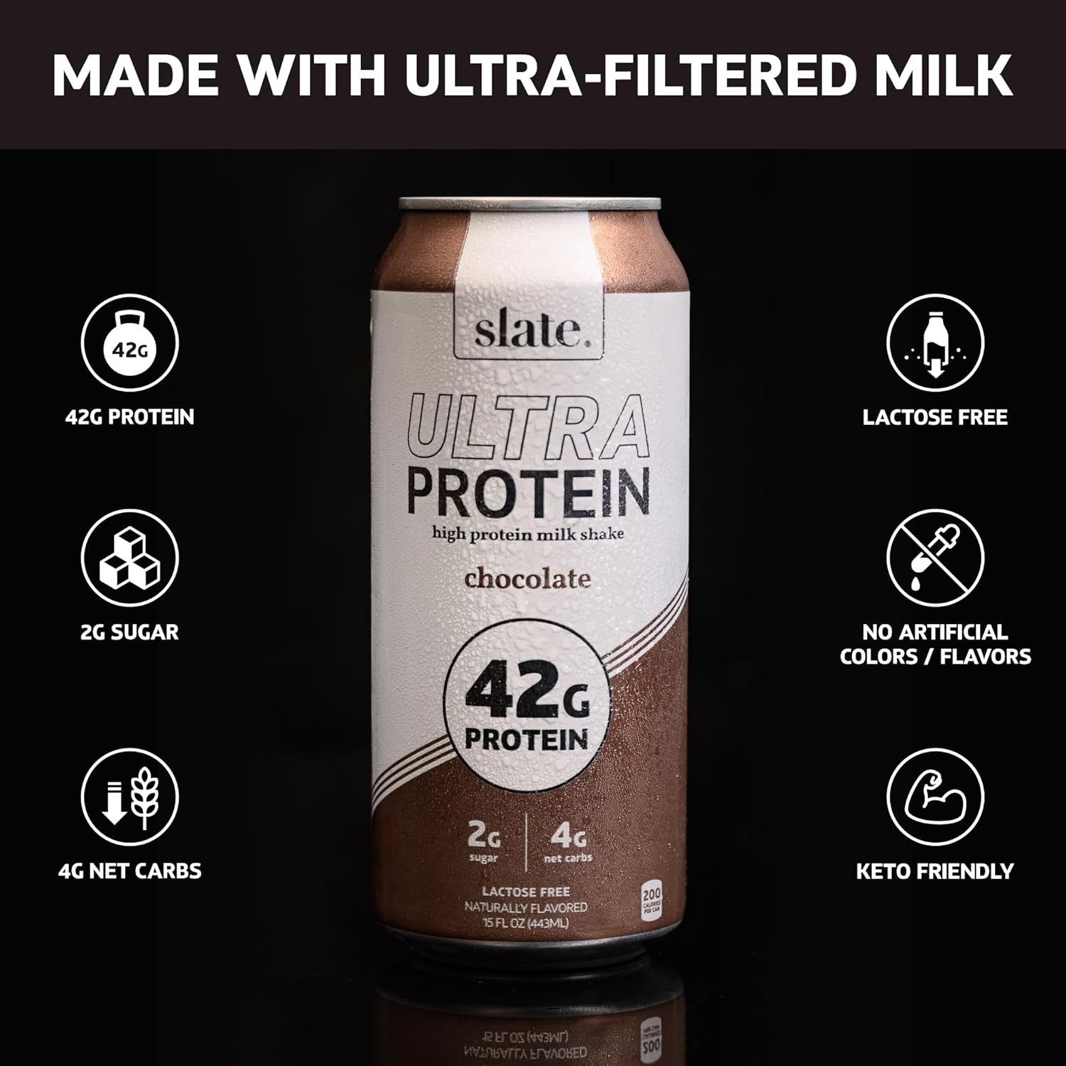Slate Milk Chocolate Ultra 42g Protein Shake - 15 Fl Oz Can thumbnail