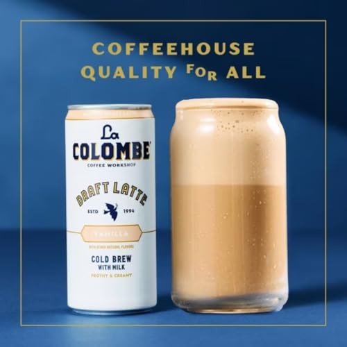 La Colombe Draft Latte Variety Pack, 9 Fl Oz Cans - Mocha, Caramel, Vanilla & Strawberry Mocha, Ready-to-Drink, on-the-Go Cold Brew (Pack of 12) thumbnail