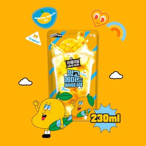ROASTIQUE Official Cafe Real Mango - Flavored Juice Drink Pouch Tropical Juicy Ade Korean Convenience Store Drinks 7.77 Fl Oz (Pack of 10) thumbnail