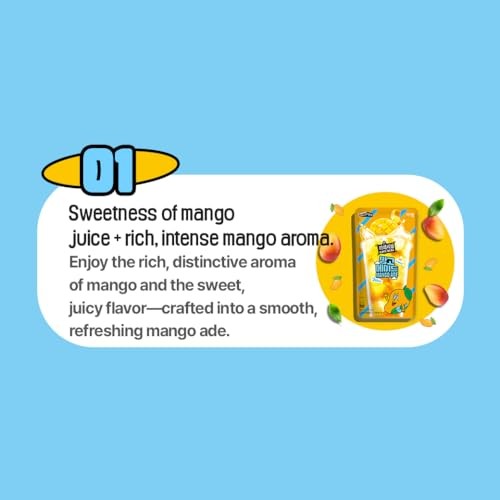 ROASTIQUE Official Cafe Real Mango - Flavored Juice Drink Pouch Tropical Juicy Ade Korean Convenience Store Drinks 7.77 Fl Oz (Pack of 10) thumbnail