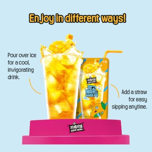 ROASTIQUE Official Cafe Real Mango - Flavored Juice Drink Pouch Tropical Juicy Ade Korean Convenience Store Drinks 7.77 Fl Oz (Pack of 10) thumbnail