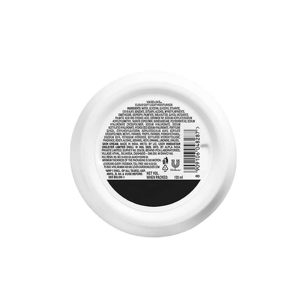 VASELINE Cloud Soft, Light Moisturiser, 100 Ml, for Plump, Soft Skin, Non-Sticky thumbnail