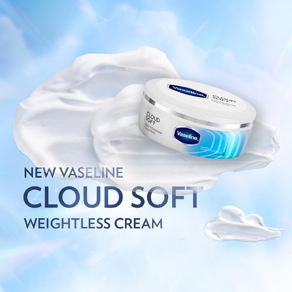 VASELINE Cloud Soft, Light Moisturiser, 100 Ml, for Plump, Soft Skin, Non-Sticky thumbnail