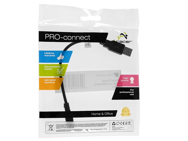 Kabel Złącza #1: USB Typ a Męska, Złącza #2: USB Micro-B Męska Tracer 0,2 M