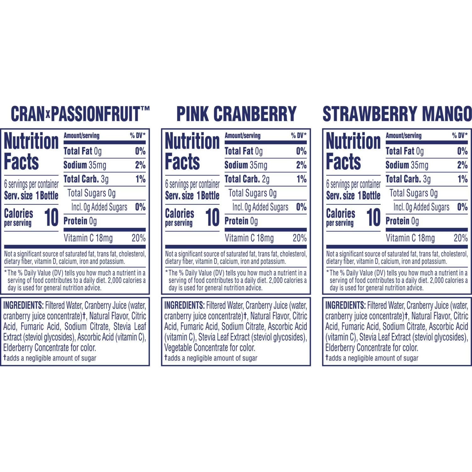 Ocean Spray Zero Sugar Juice Variety Pack, 10 Fl. Oz., 18 Pk thumbnail